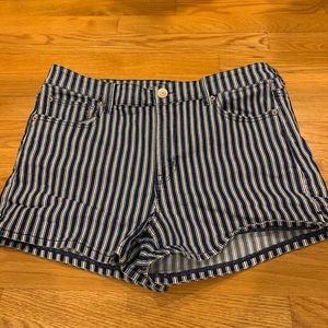 Navy striped shorts